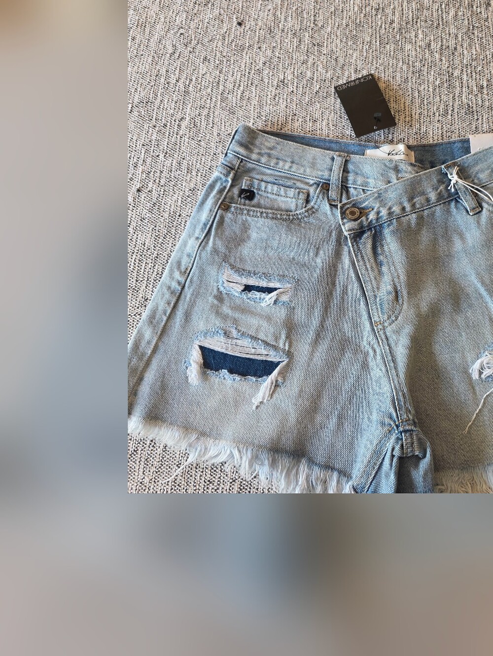 KanCan Light Blue Distressed Denim Jean Shorts